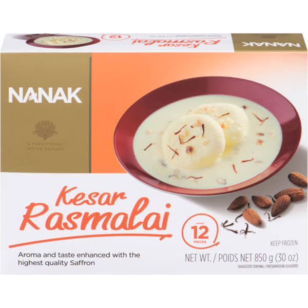Nanak Foods Kesar Rasmalai - 12 ct
