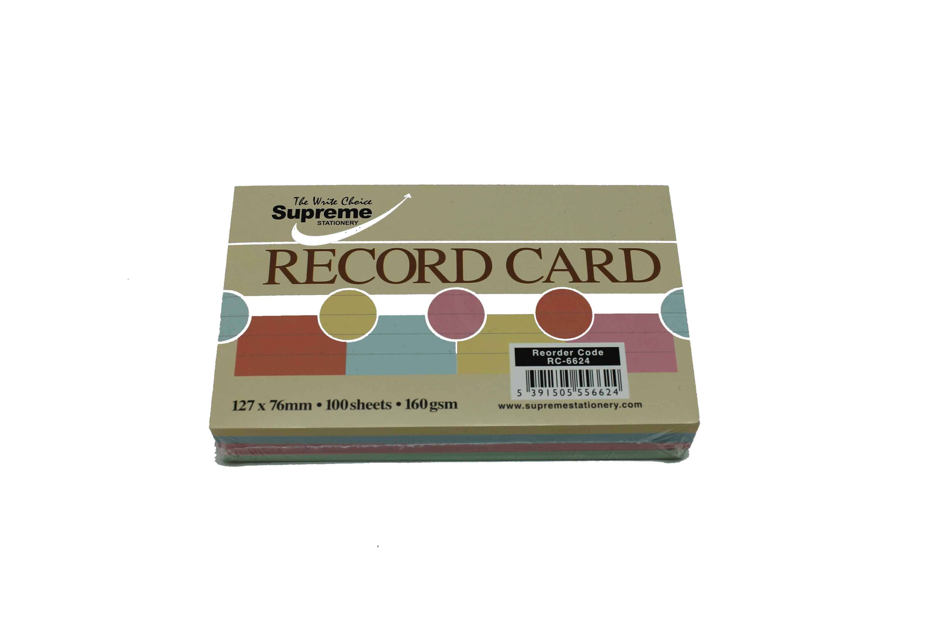 Supreme Record Cards - Pastel Colours, 5x3