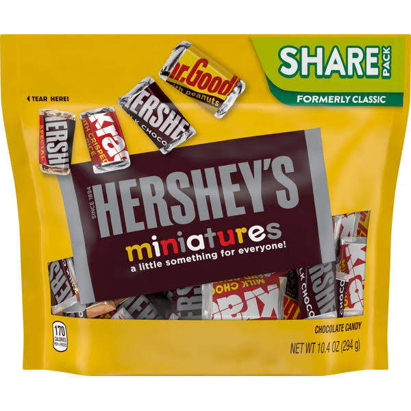 Hershey's Chocolate Candy, Miniatures, Assorted, Share Pack - 10.4 oz