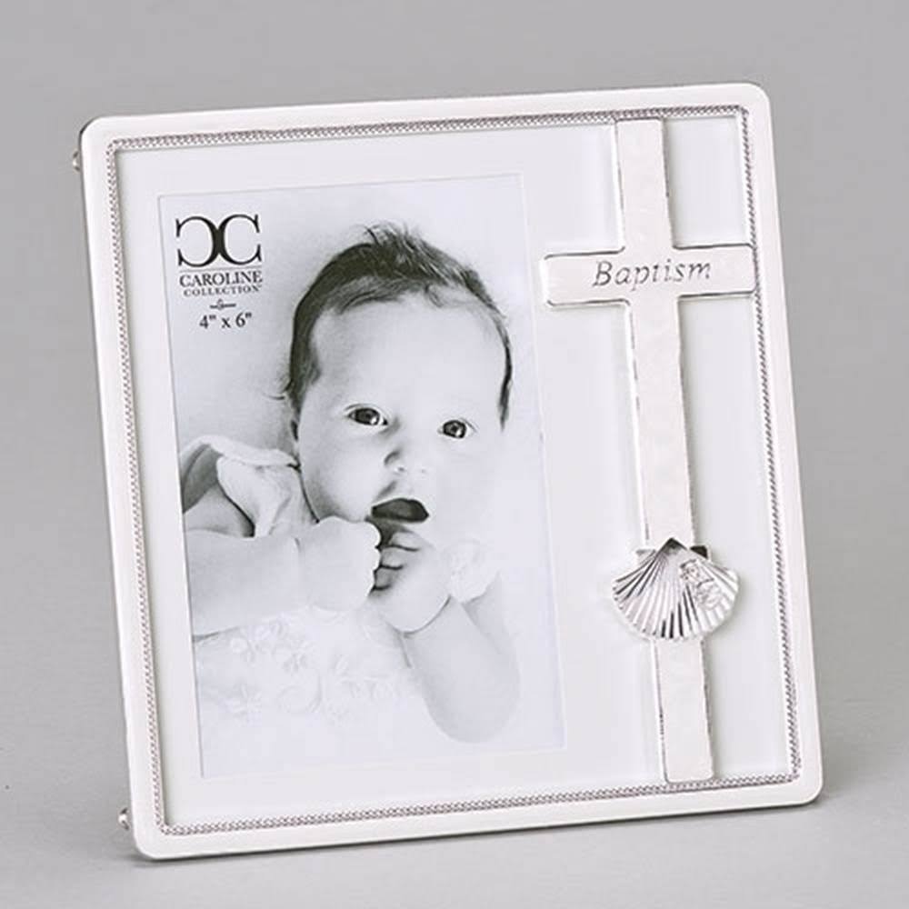 Baptism Frame with Shell, Holds 4x6 Photo