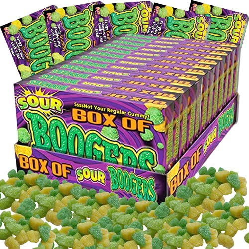 Flix Candy Halloween Sour Box of Boogers Gummies Candy, 3.25 Ounce The