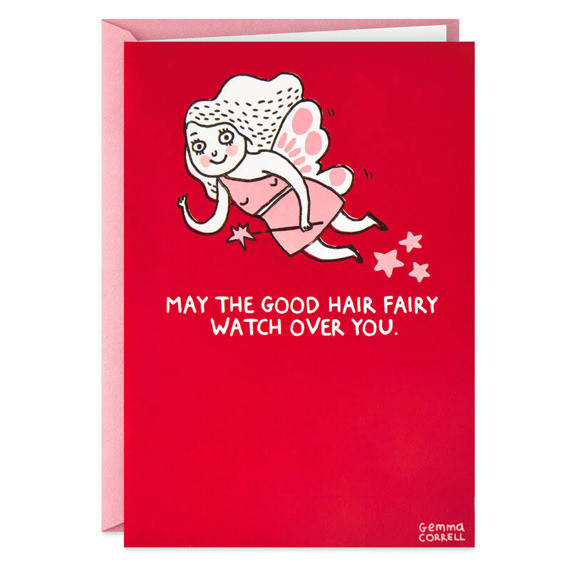 Hallmark Friendship Card, Good Hair Fairy Funny Card