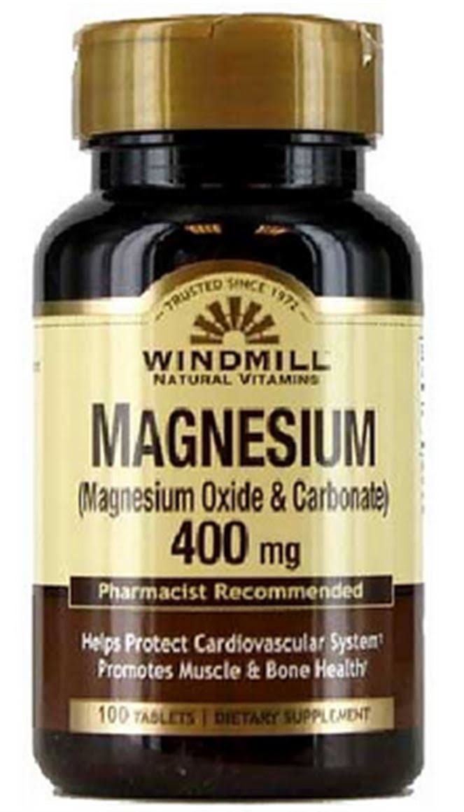 Windmill Vitamin Magnesium Oxide 400mg Dietary Supplement - 100 Tablets