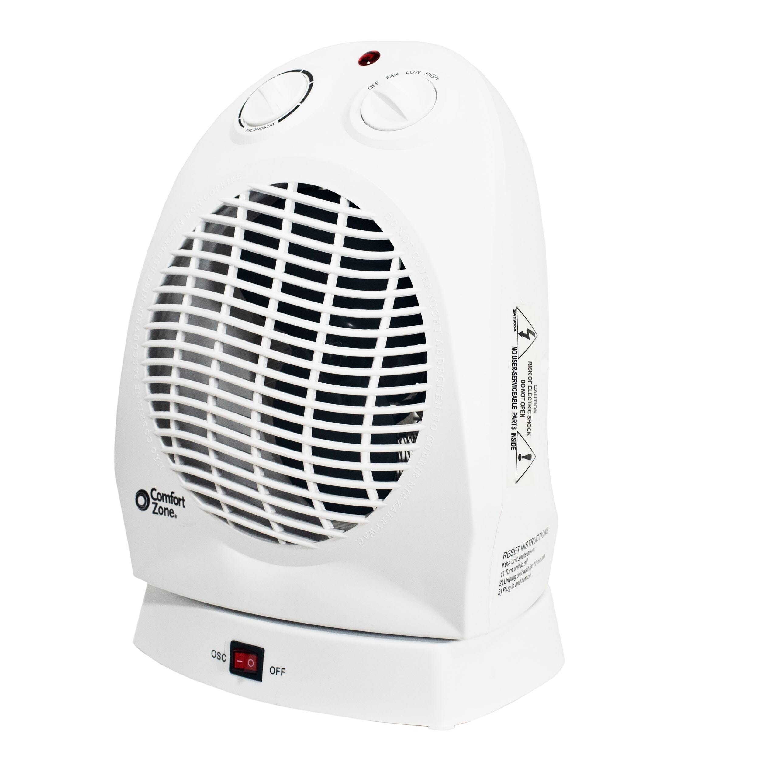 Comfort Zone Deluxe High Efficiency Oscillating Fan - Heater CZ50