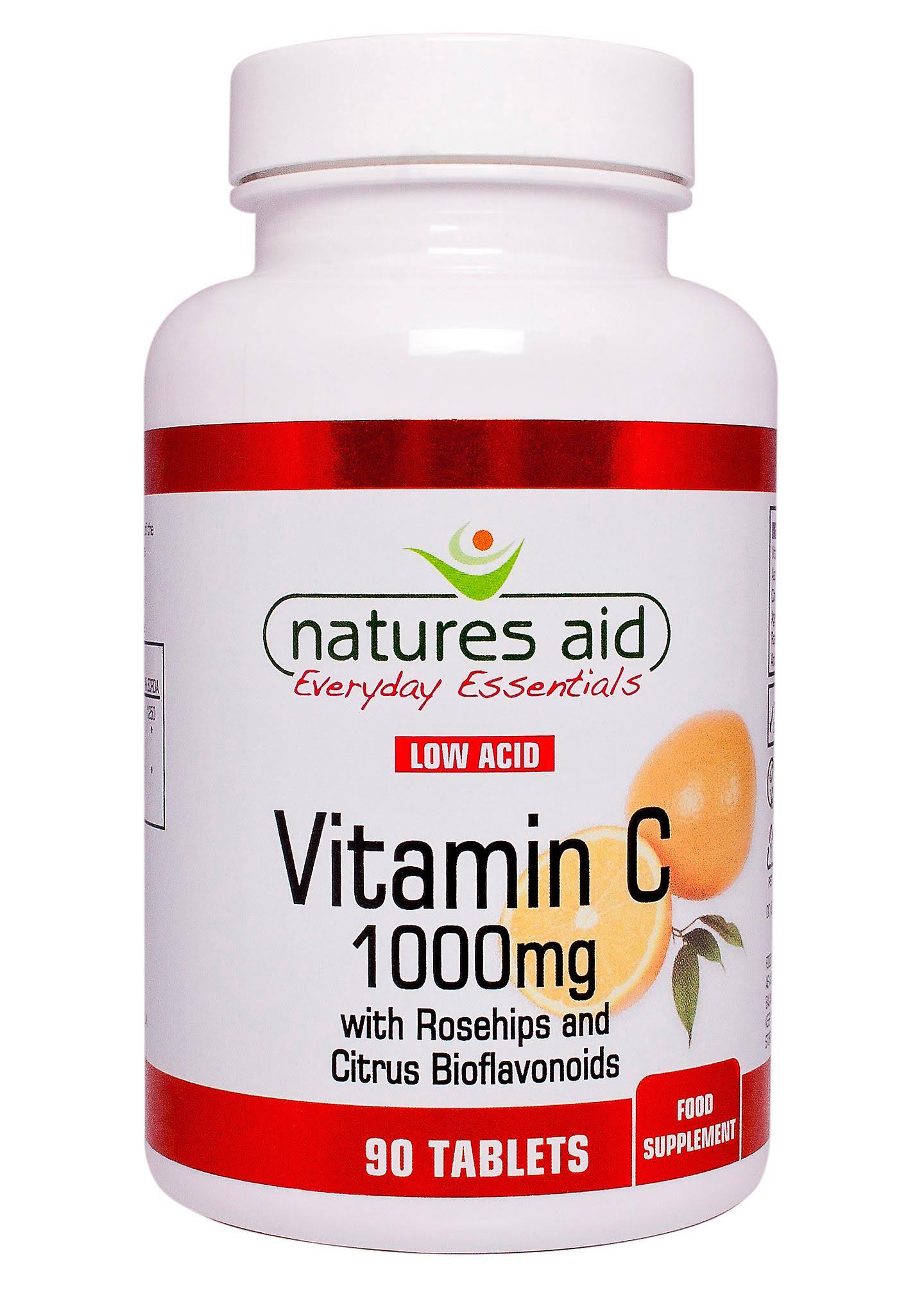 Natures Aid Vitamin C 1000mg Low Acid 90 Tablets