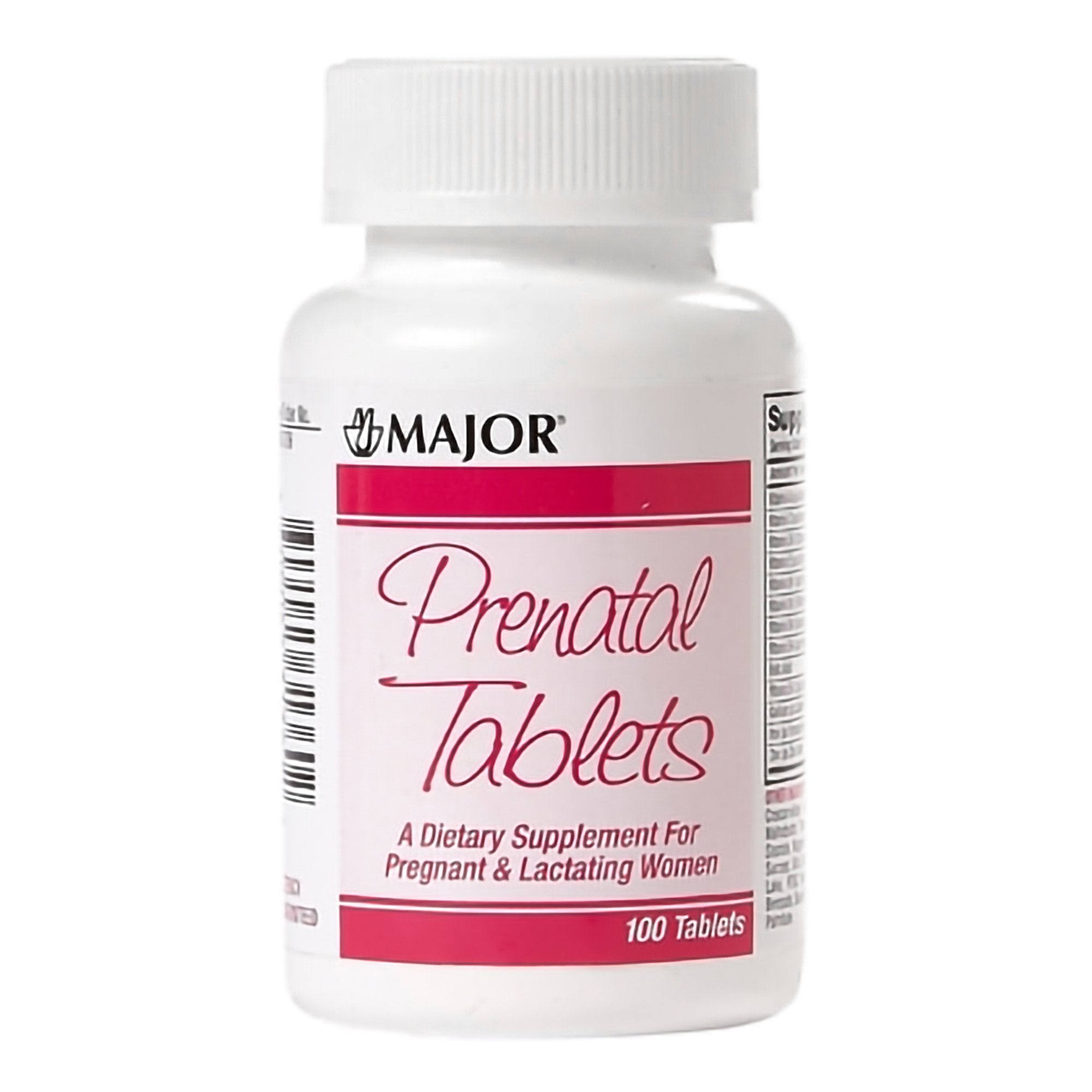 Major Ascorbic Acid Prenatal Vitamin Supplement Tablets, 100 mg, 30 Count