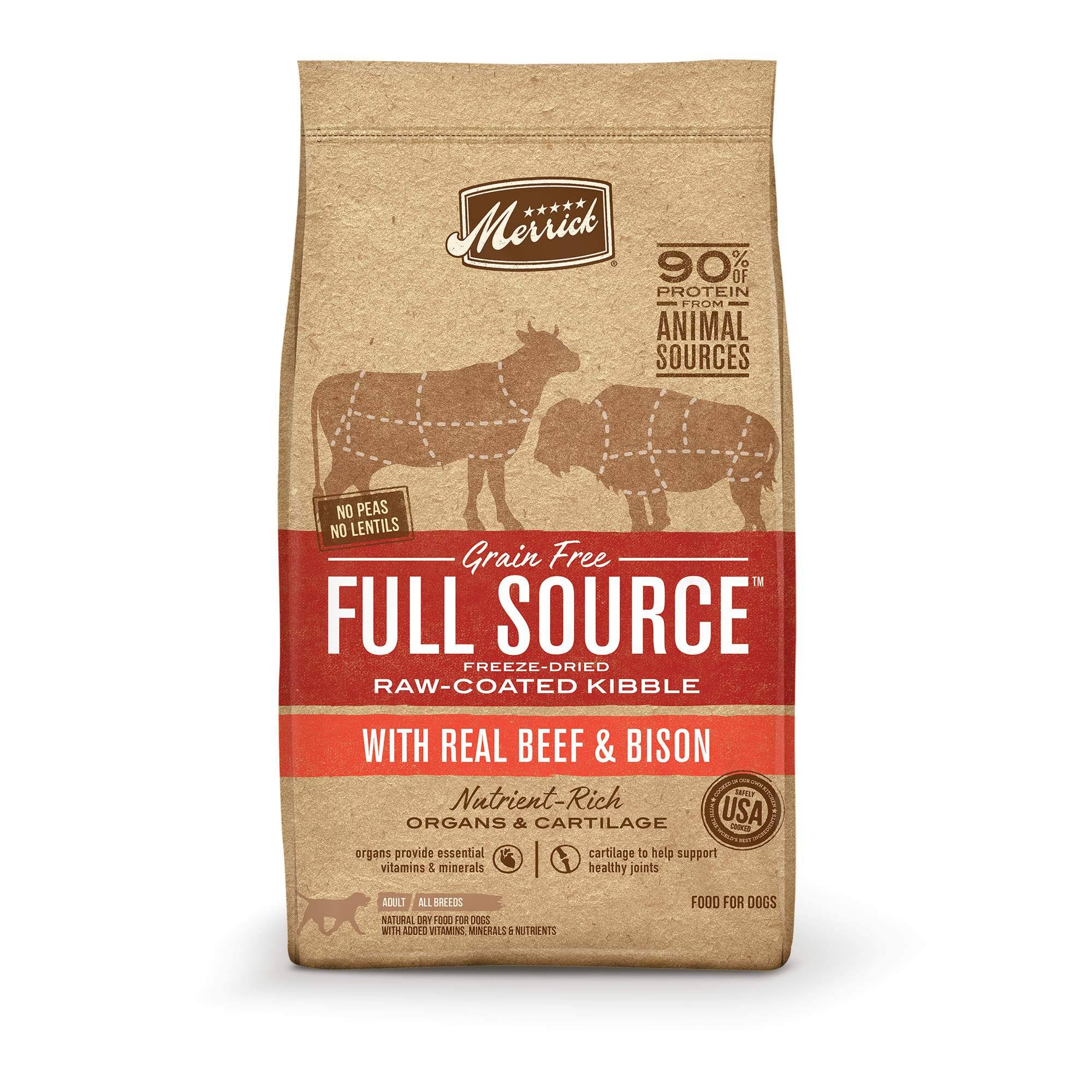 Merrick Full Source Grain-Free Raw-Coated Kibble with Real Beef & Bison - 20 lb. Bag