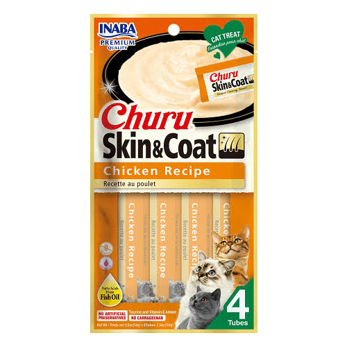 Churu Purée - Cat Treat - Skin & Coat Chicken - 14 g x 4 tubes