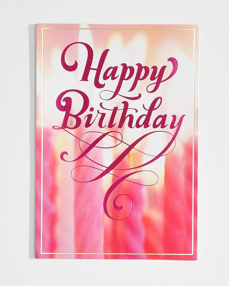 Hallmark Pink Candles Happy Birthday Card
