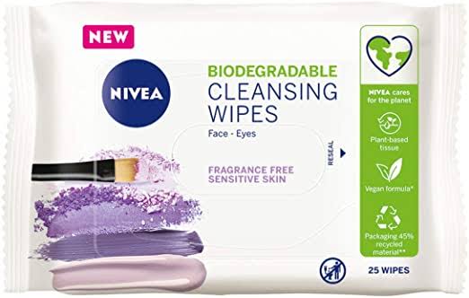 Nivea Biodegradable Cleansing Wipes for Face & Eyes - 25 Sheets