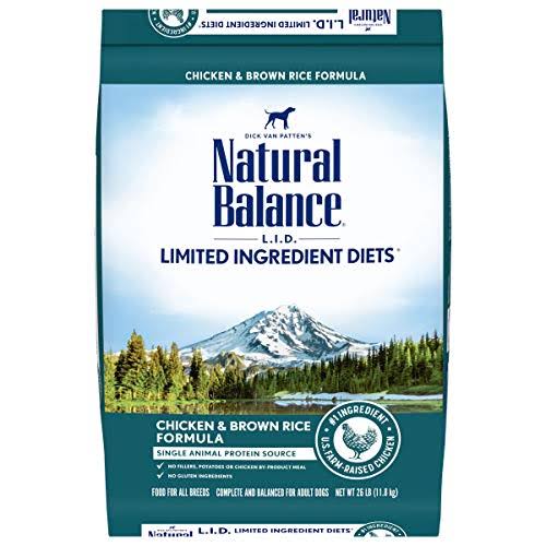Natural Balance L.I.D. Limited Ingredient Diets Dry Dog Food, Chicken & Brown Rice Formula, 26 Pounds
