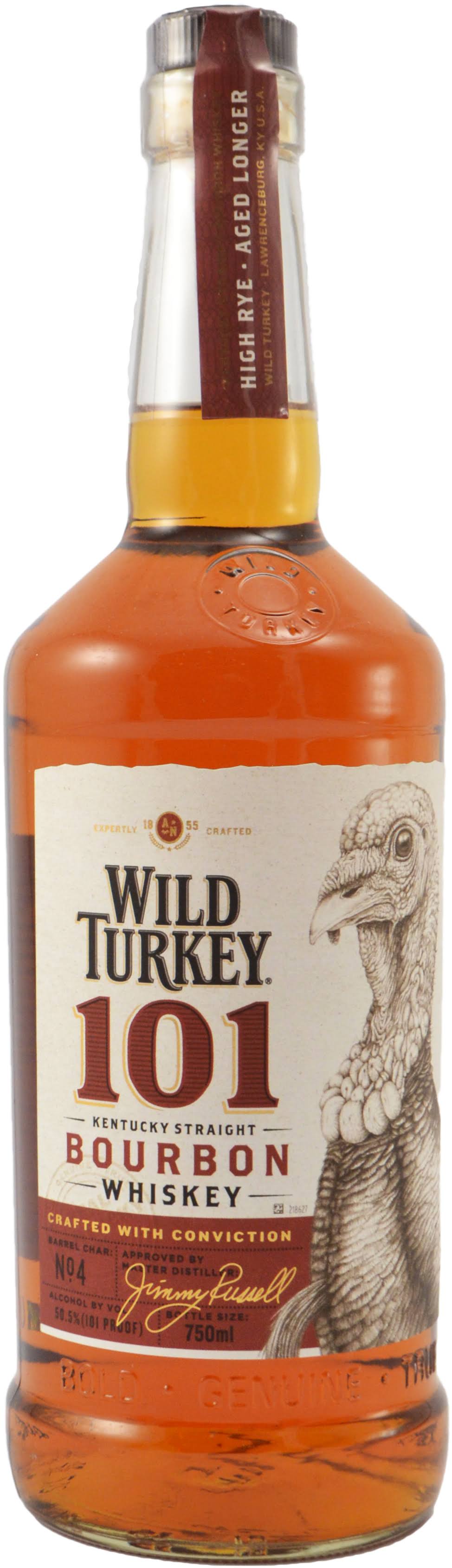 Wild Turkey Whiskey, Kentucky Straight Bourbon, 101 - 750 ml