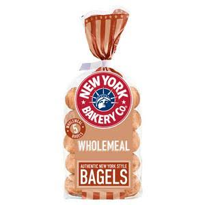 New York Bakery Co. Wholemeal Bagels - 425g, 5pcs