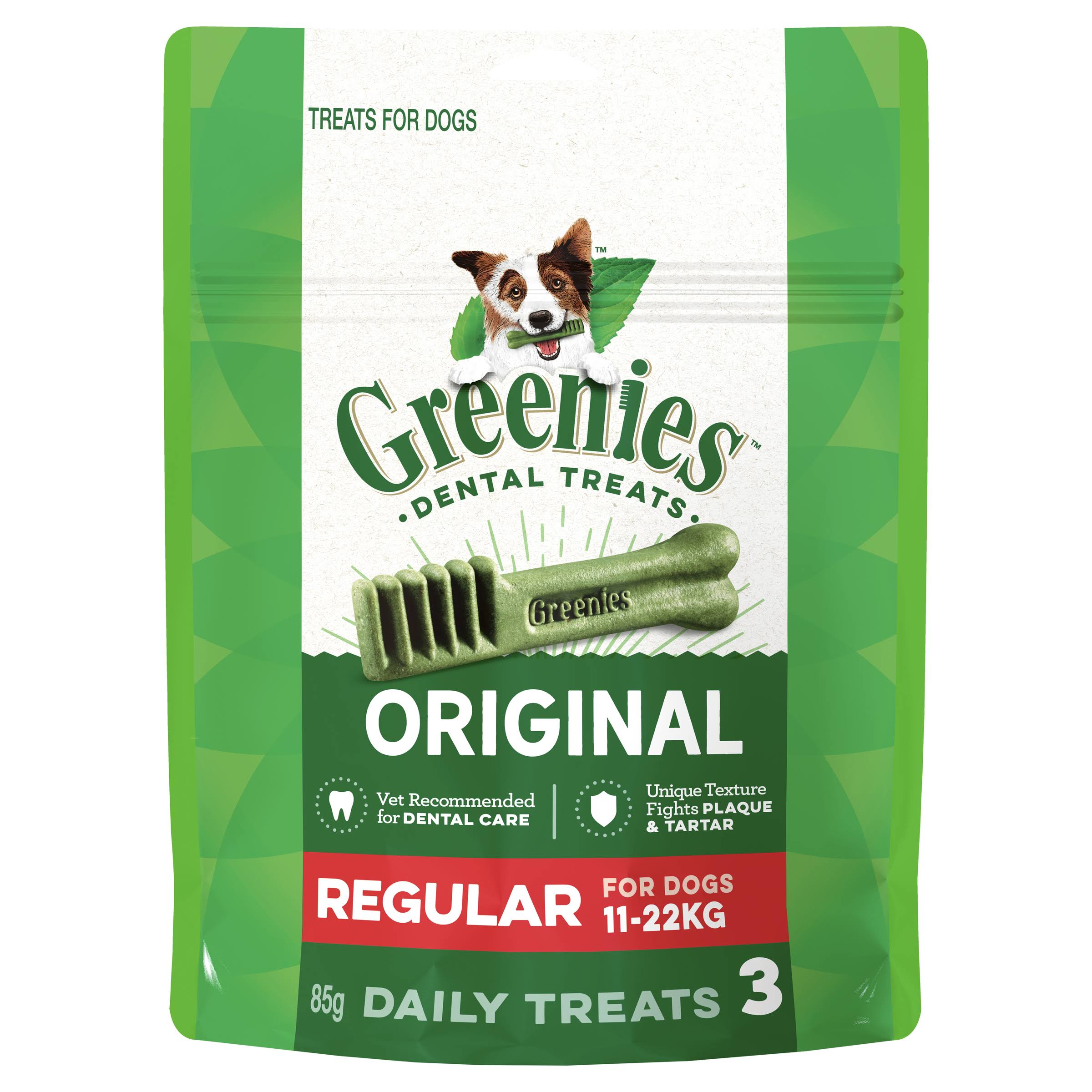 Greenies Original Dental Regular Treats For Dogs 25-50 Pounds 3 Count