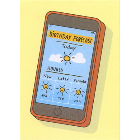 Birthday Forecast on Cell Phone Funny / Humorous Birthday Card