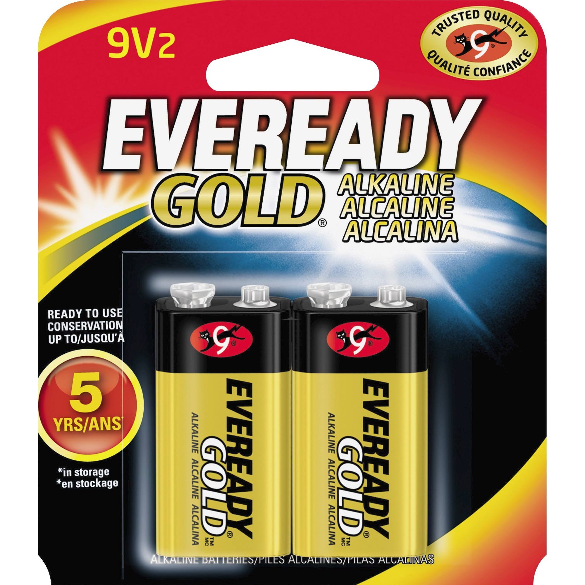 Energizer A522bp2 Eveready Alkaline General Purpose Battery - 9V, 2pk