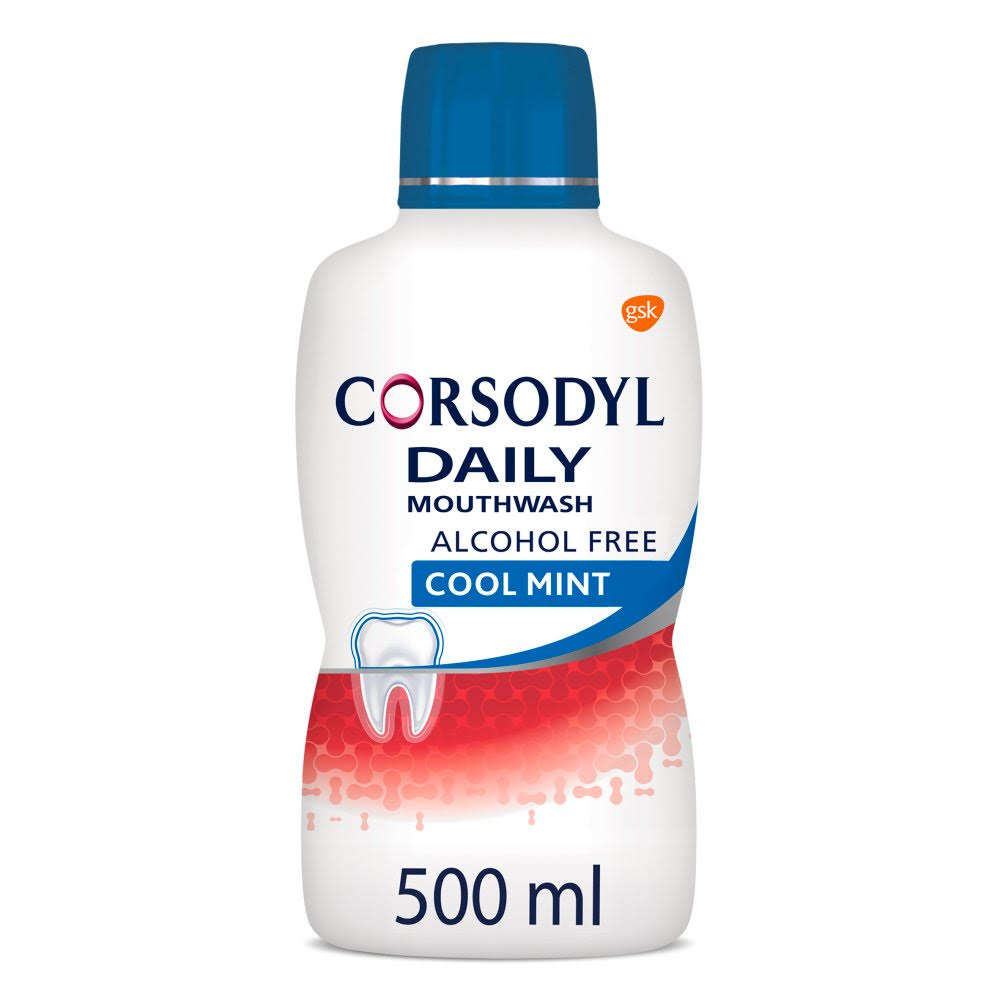 Corsodyl Daily Mouthwash - Cool Mint, 500ml