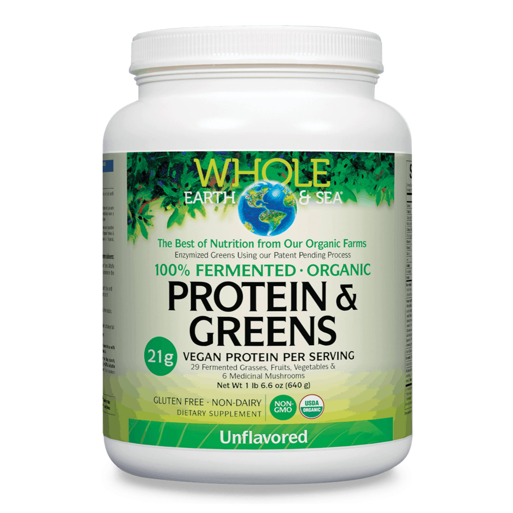 Whole Earth & Sea 100% Fermented Organic Protein & Greens Unflavored