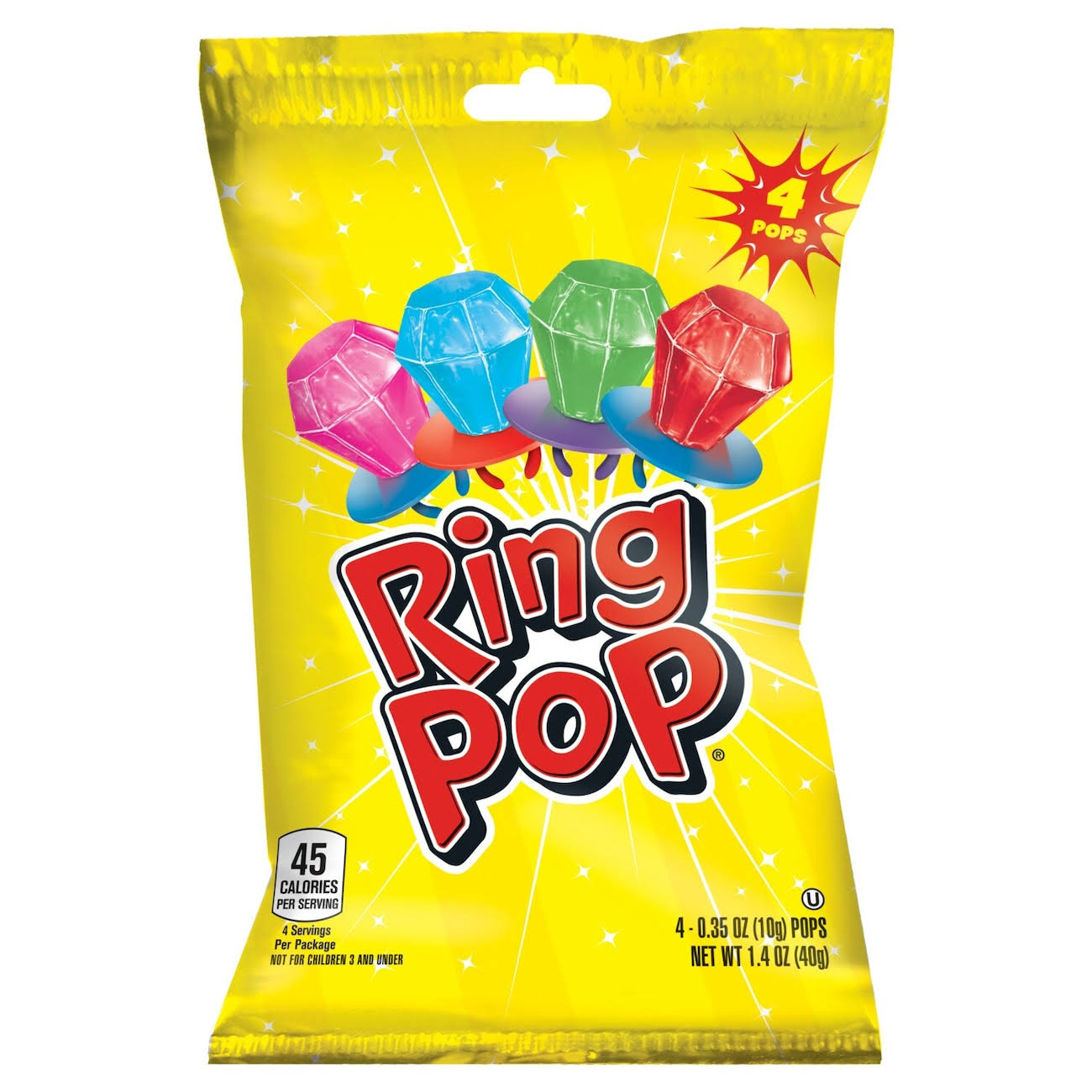Ring Pop Candy Rings - 0.35oz, 4pk