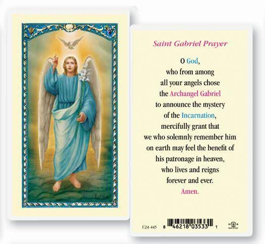 Saint Gabriel The Archangel Holy Cards - E24-445