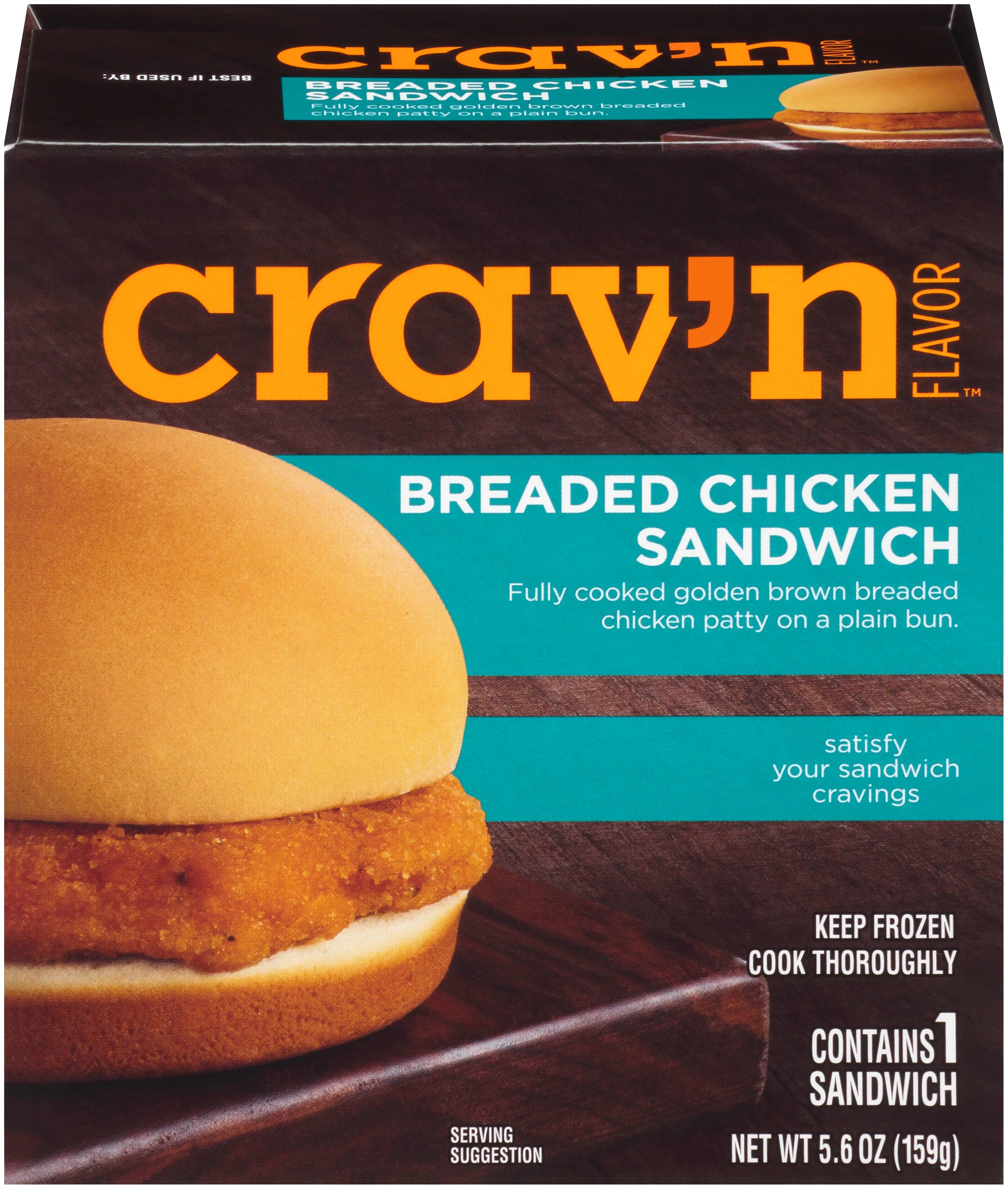Crav'n Flavor Sandwich, Breaded, Chicken