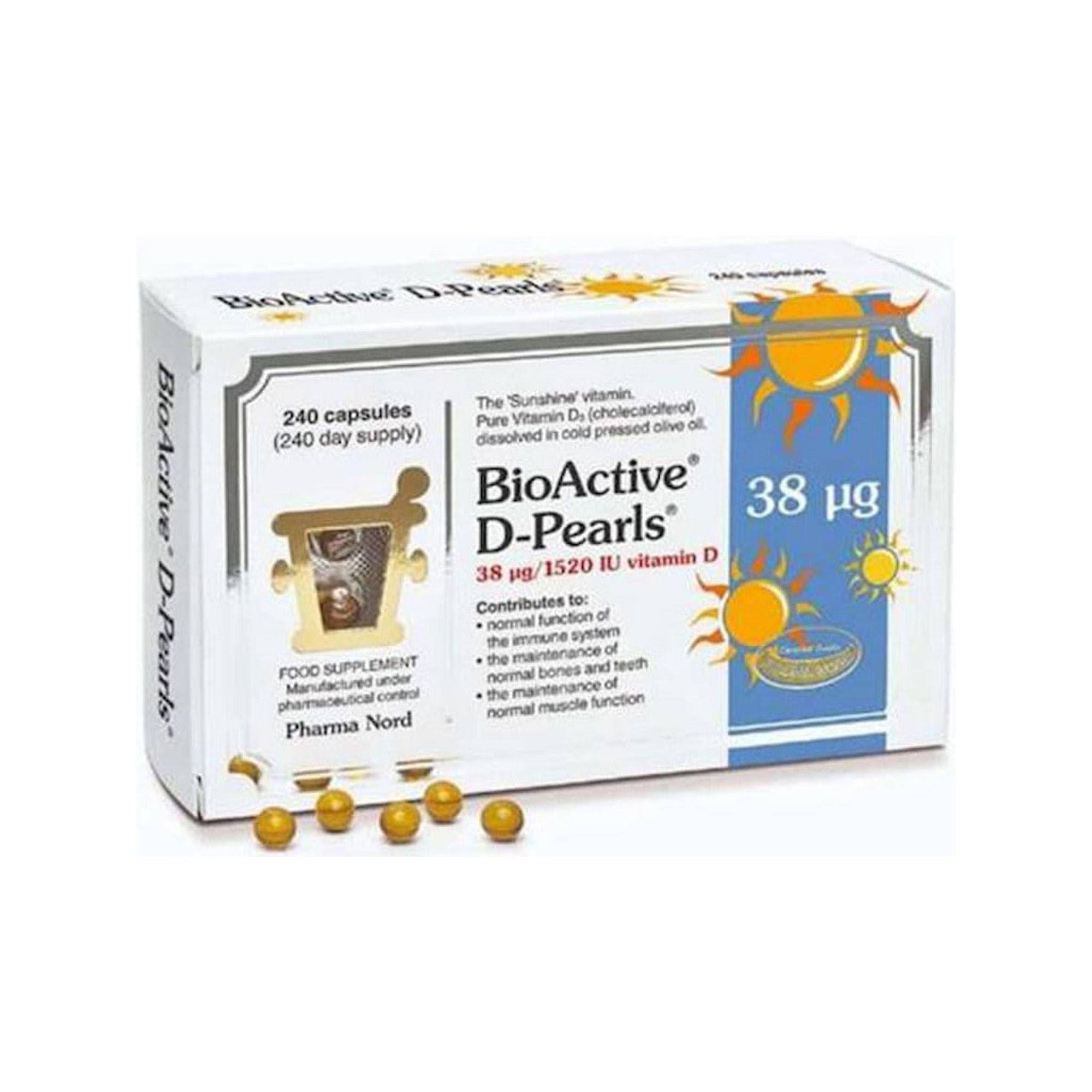 Pharma Nord Bioactive D-Pearls 38ug 1520Iu Vitamin D Large 240 Pack
