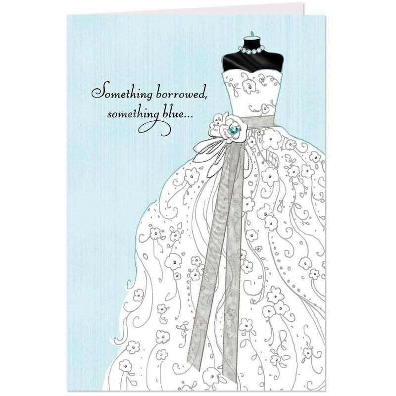 Hallmark Wedding Card, Something Borrowed, Something Blue Wedding Card