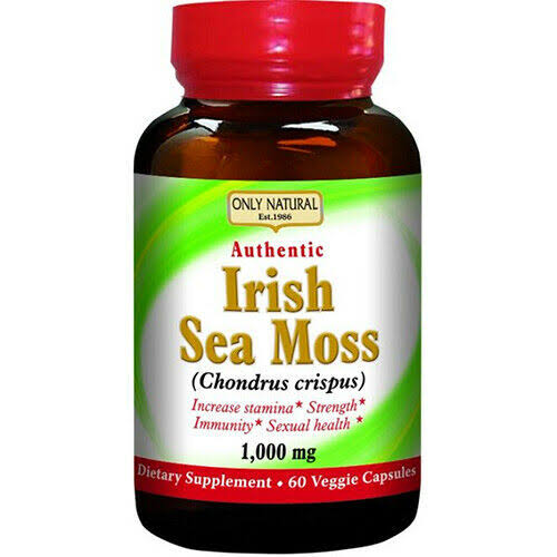 Only Natural Irish Sea Moss 1000mg 60 Vegetarian Capsules