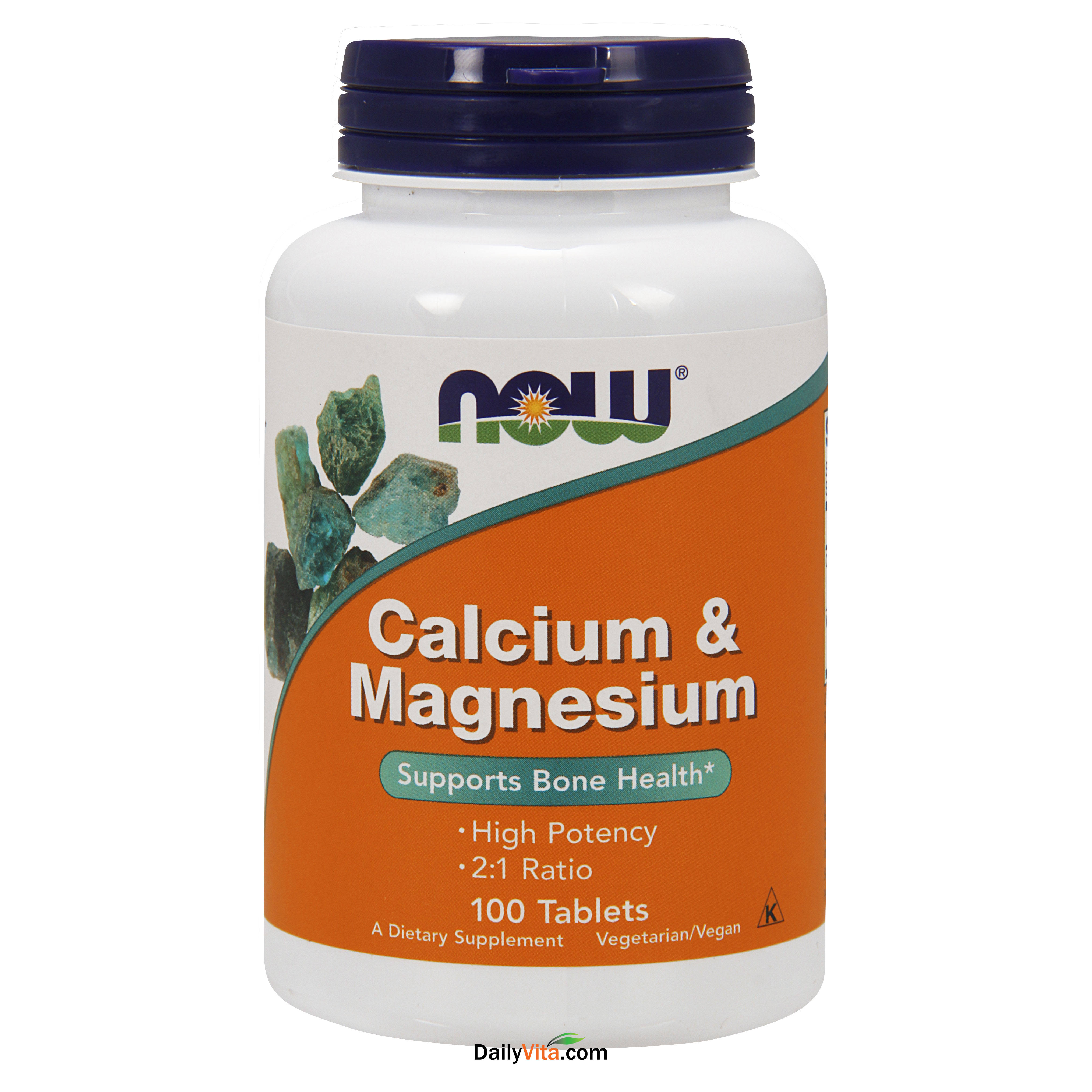 Now Calcium & Magnesium Dietary Supplement - 100 Tablets