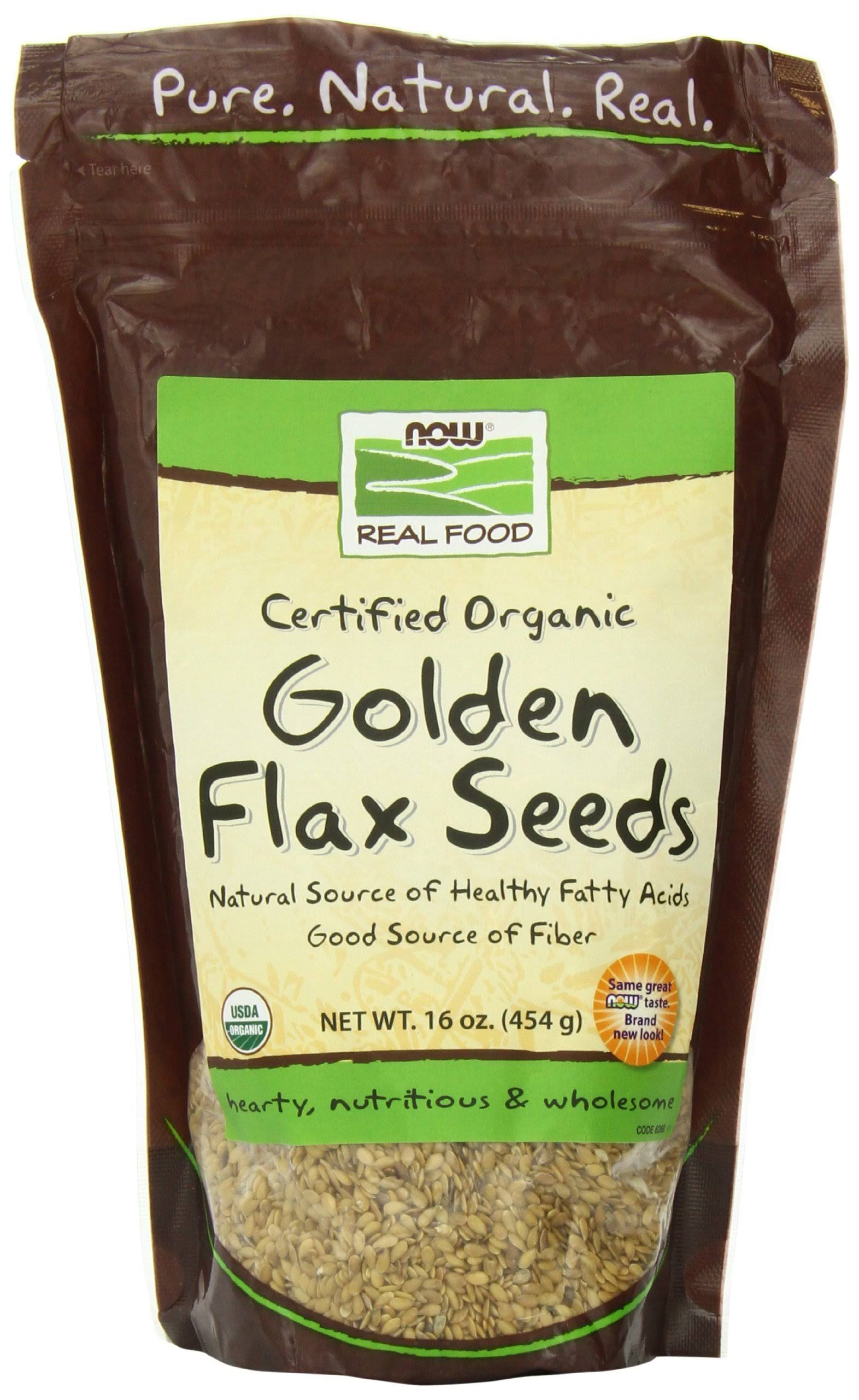 Now Foods Certified Organic Golden Flax Seeds - 16oz
