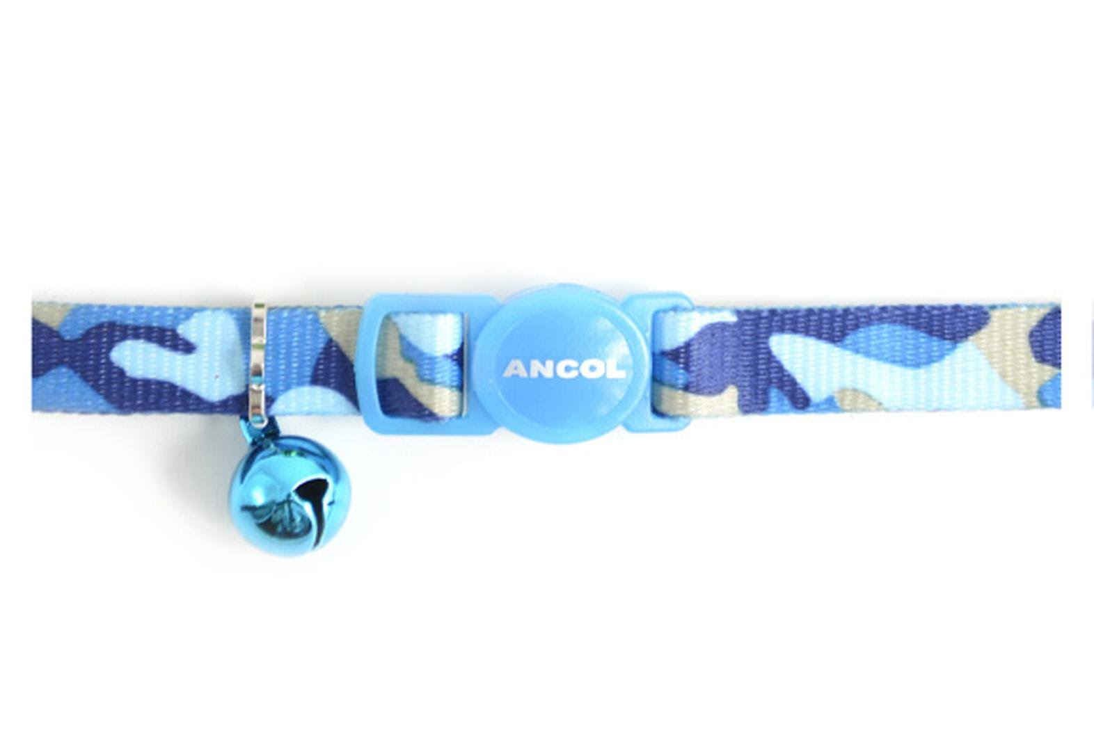 Ancol Safety Buckle Cat Collar Camoflage Blue (Pack of 3)