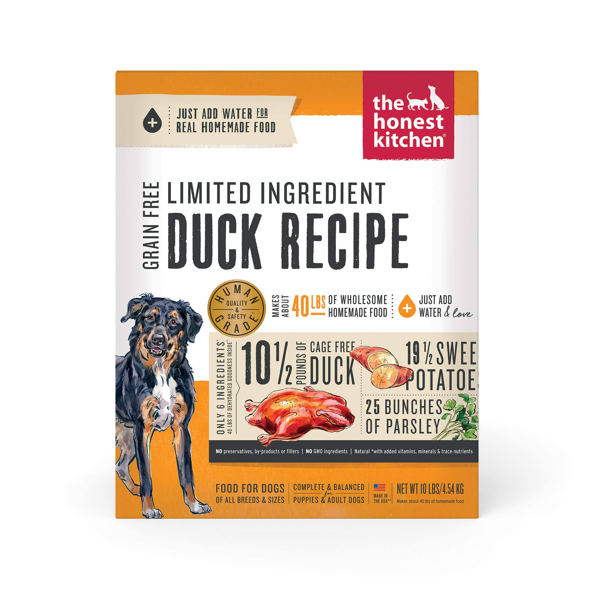 The Honest Kitchen Limited Ingredient Diet Duck Recipe Grain-Free Dehydrated Dog Food, 10-lb box