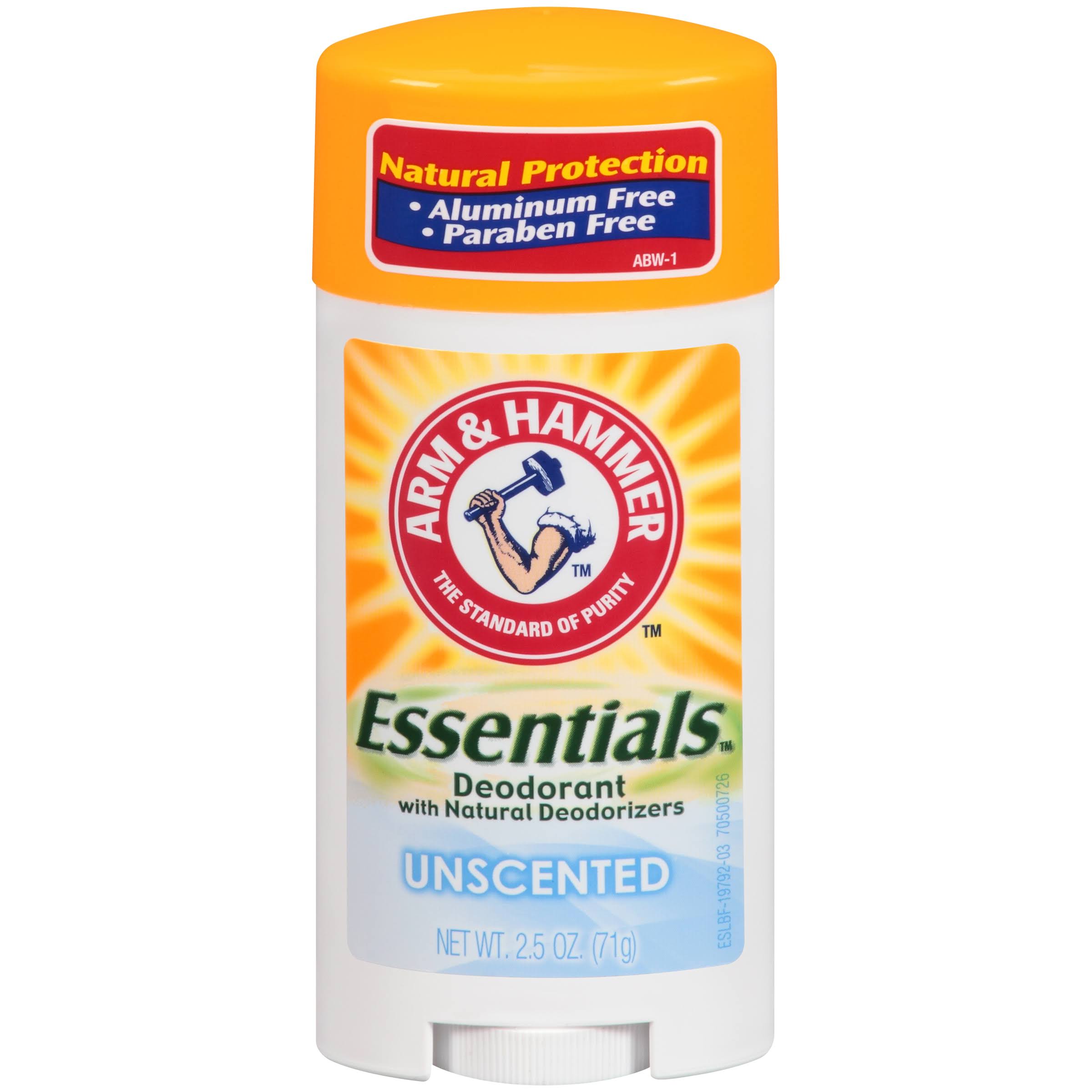Arm and Hammer Essentials Solid Deodorant - Unscented, 2.5oz