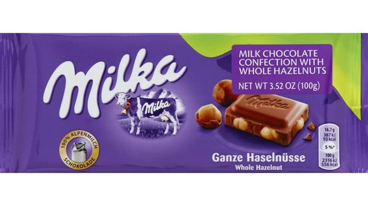 Milka Milk Chocolate With Whole Hazelnuts (Pack of 10)