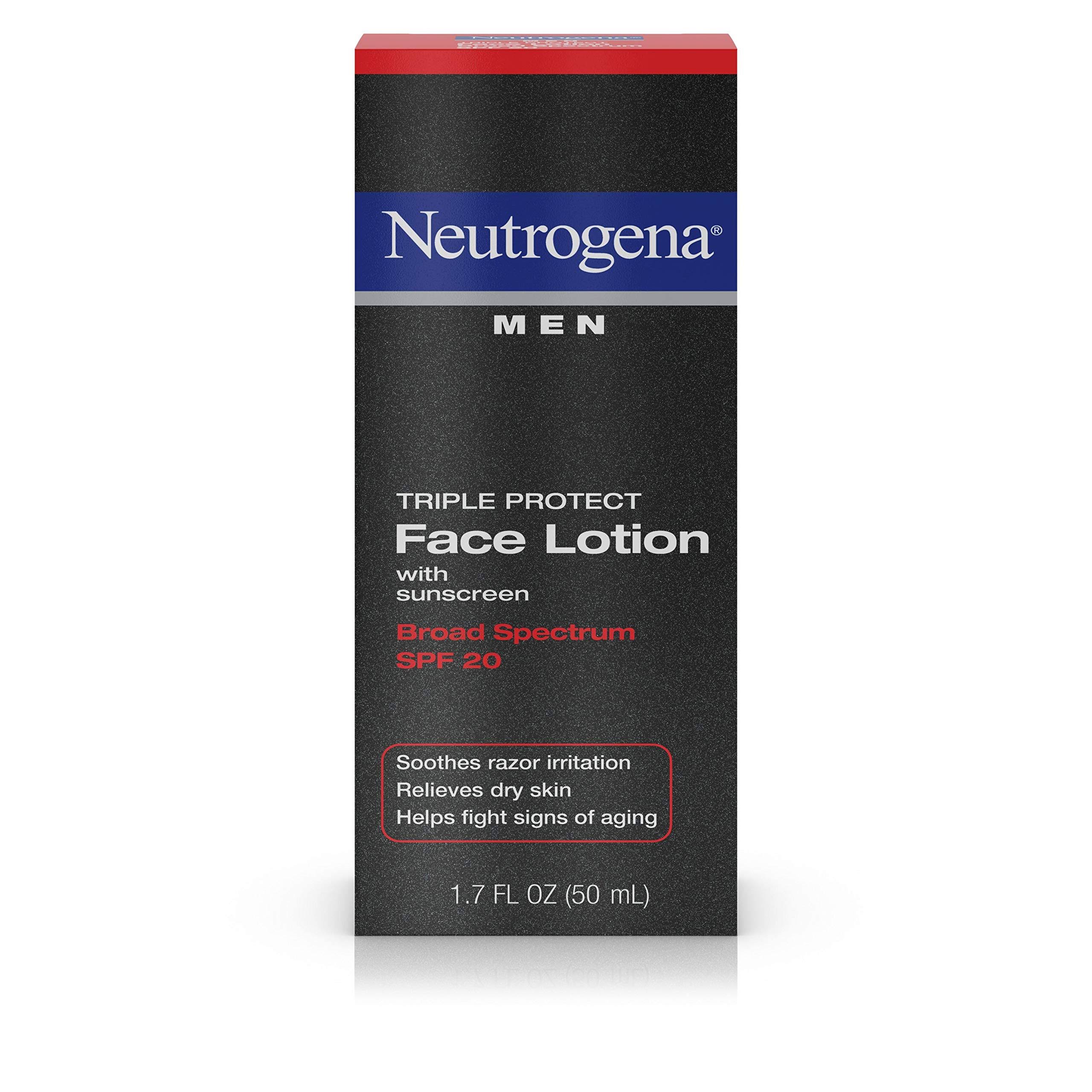 Neutrogena Men's Triple Protect Face Lotion - with Sunscreen, SPF 20, 50ml