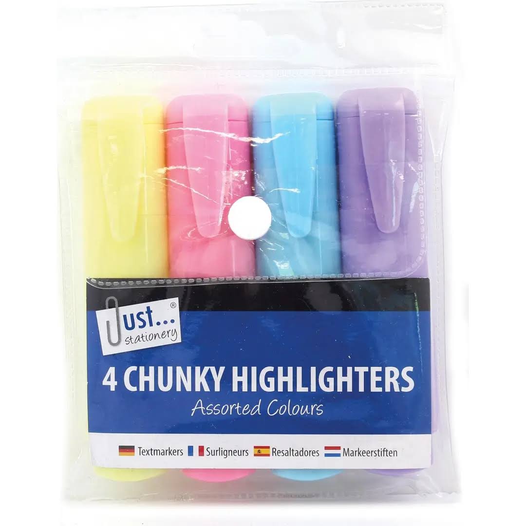 Pack of 4 Chunky Pastel Highlighters