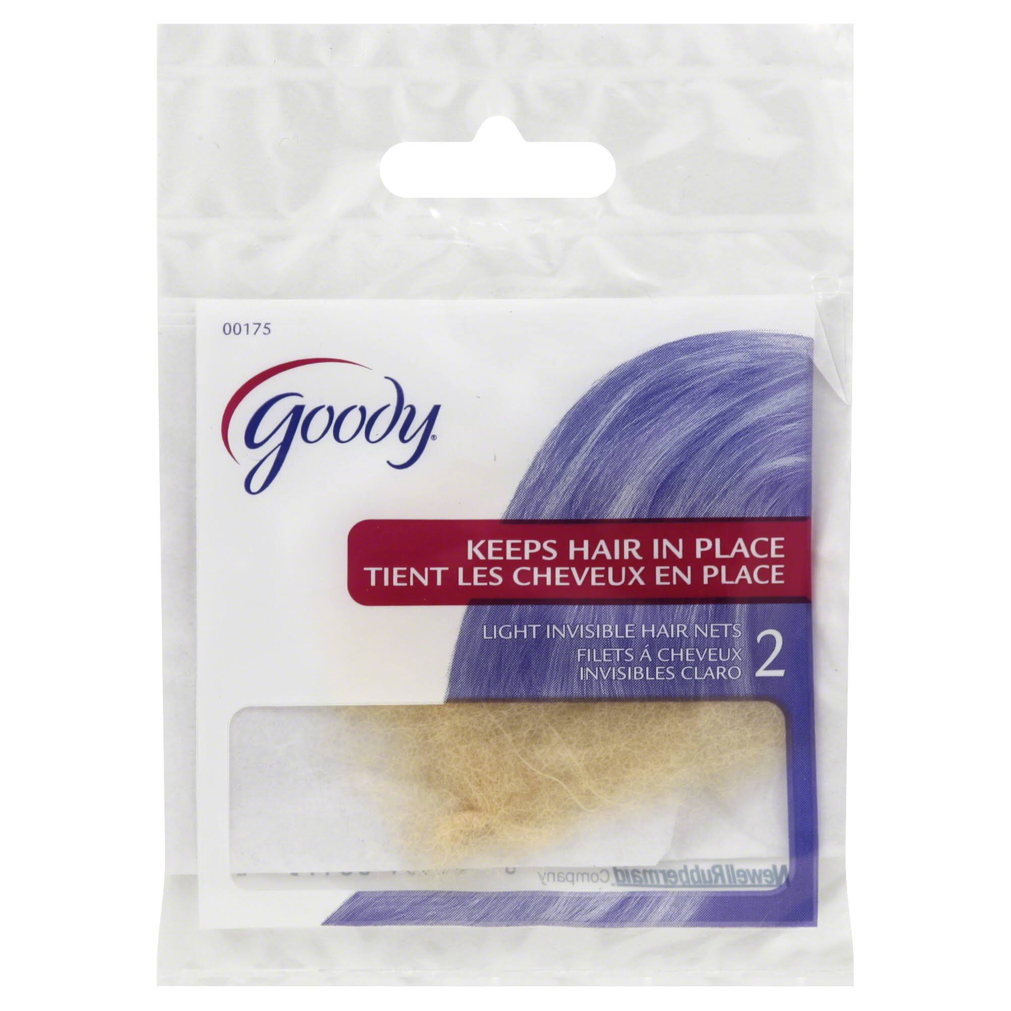 Goody Hair Nets, Light Invisible - 2 hair nets