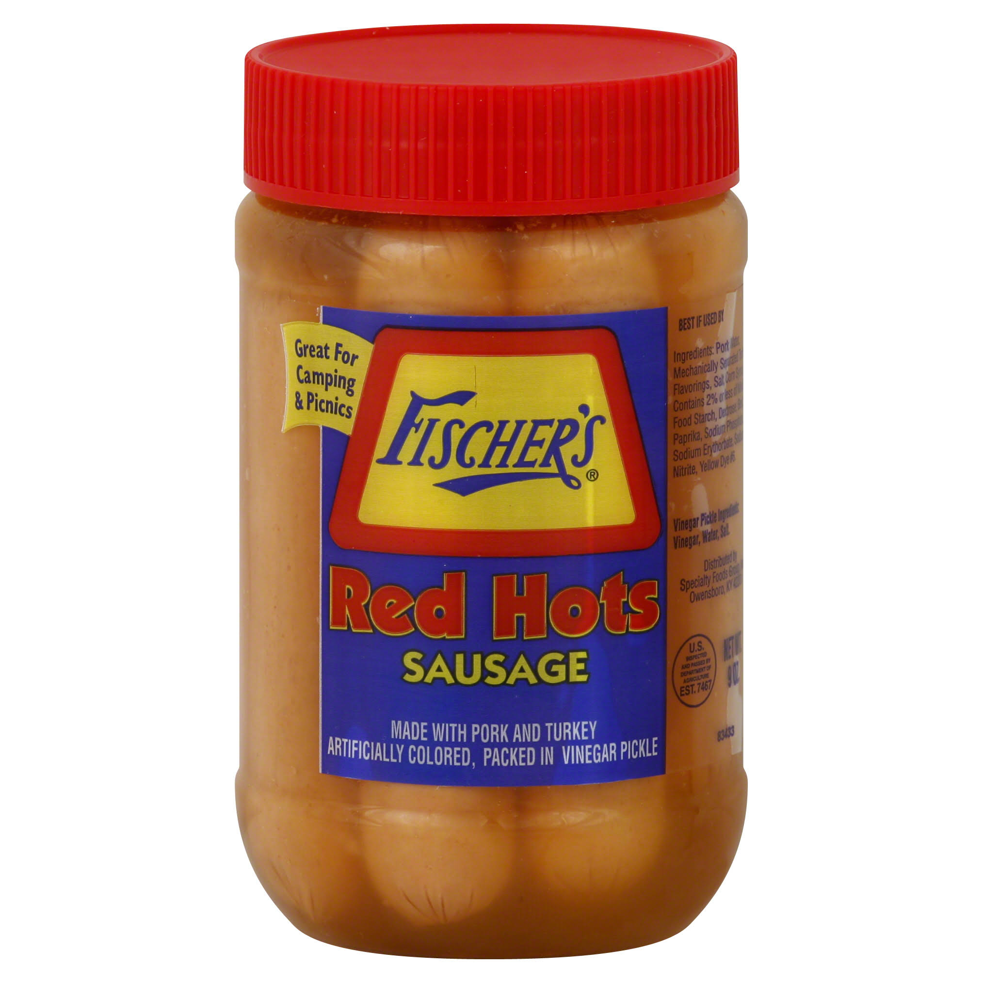 Fischers Sausage, Red Hots - 9 oz