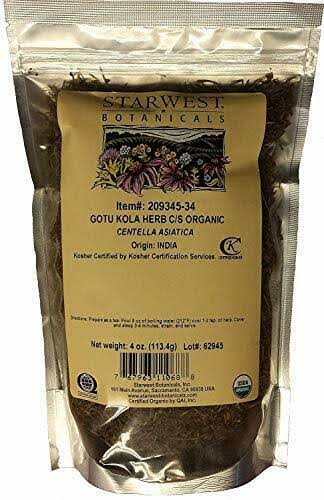 Gotu Kola Herb Cut & Sifted Organic - 4 oz (Starwest Botanicals)