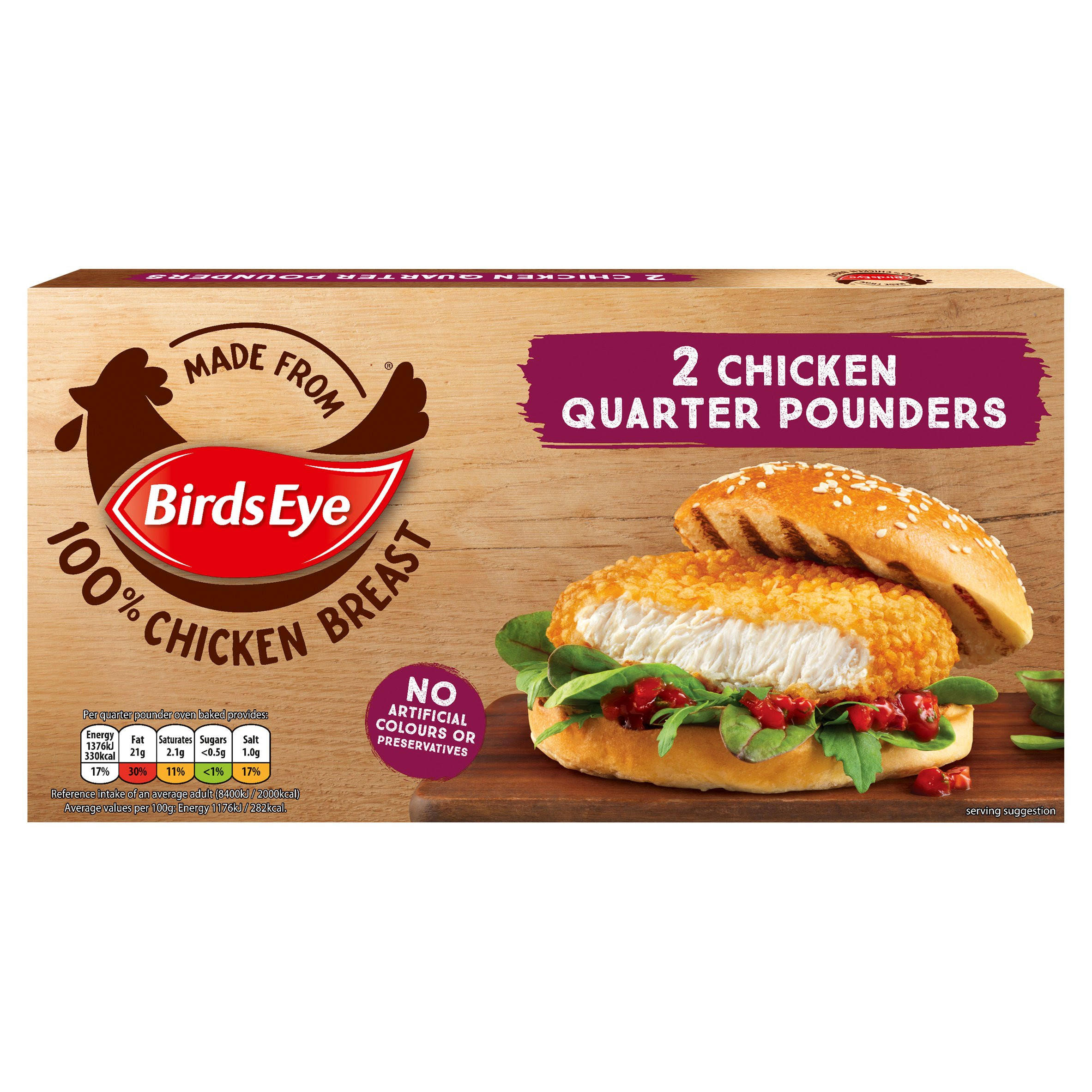 Birds Eye Chicken Quarter Pounders - 227g, 2 Pack