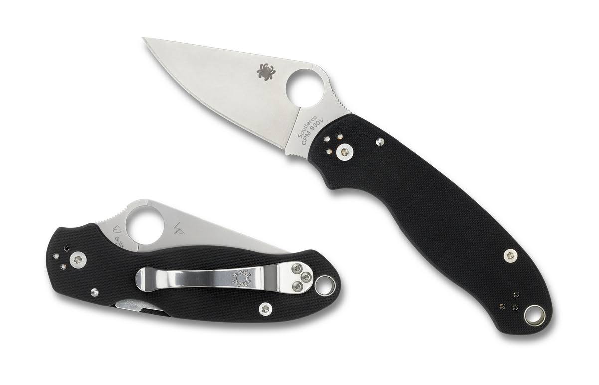 Spyderco Folding Blade Knives - Plain Edge, Black