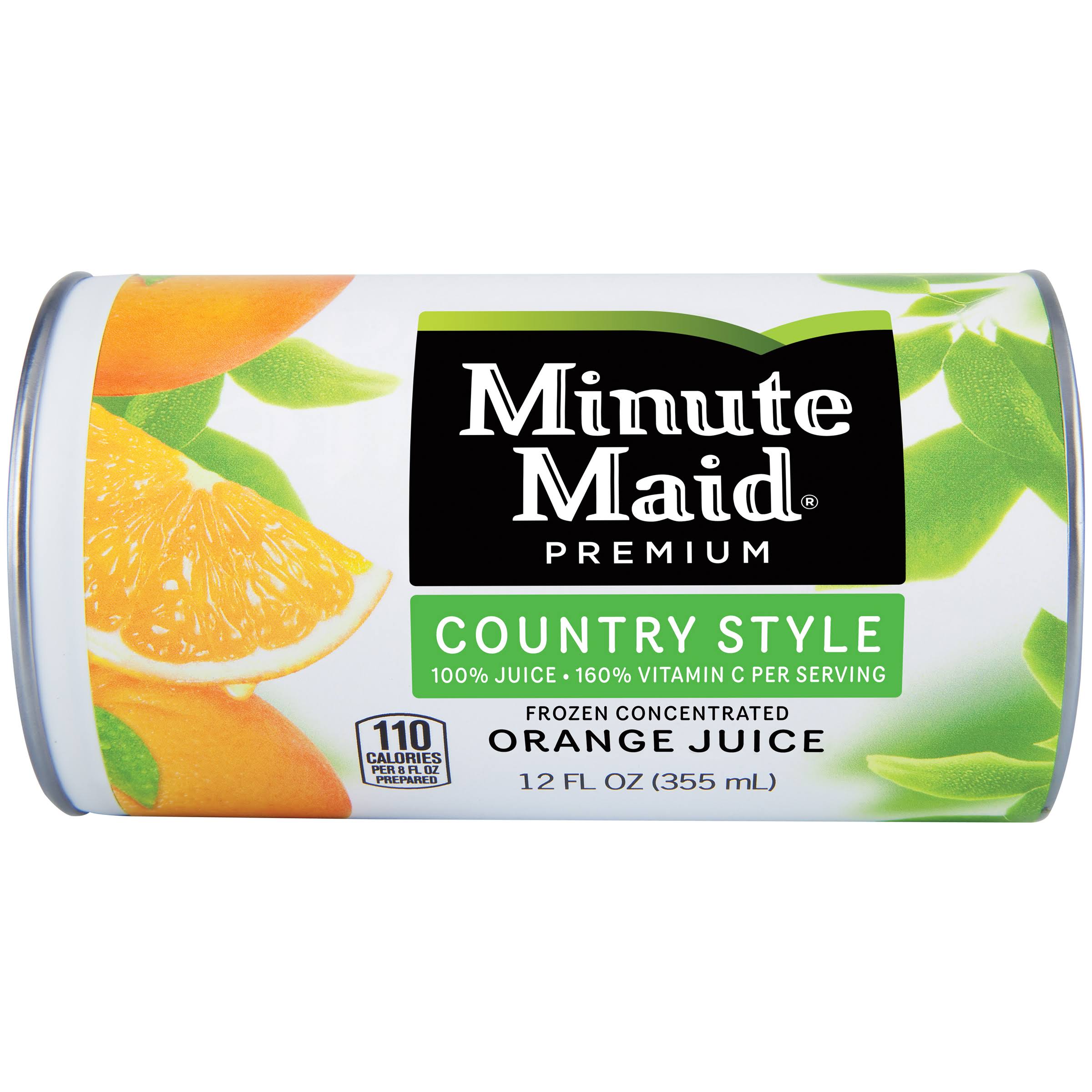 Minute Maid Premium 100% Juice, Orange, Frozen Concentrated, Country Style - 12 fl oz
