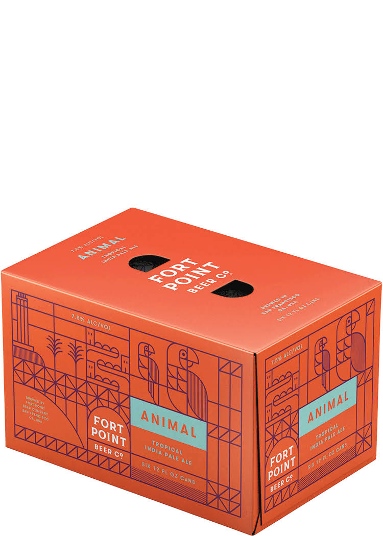 Fort Point Beer Co. Beer, Tropical India Pale Ale, Animal, 6 Pack - 6 pack, 12 fl oz cans