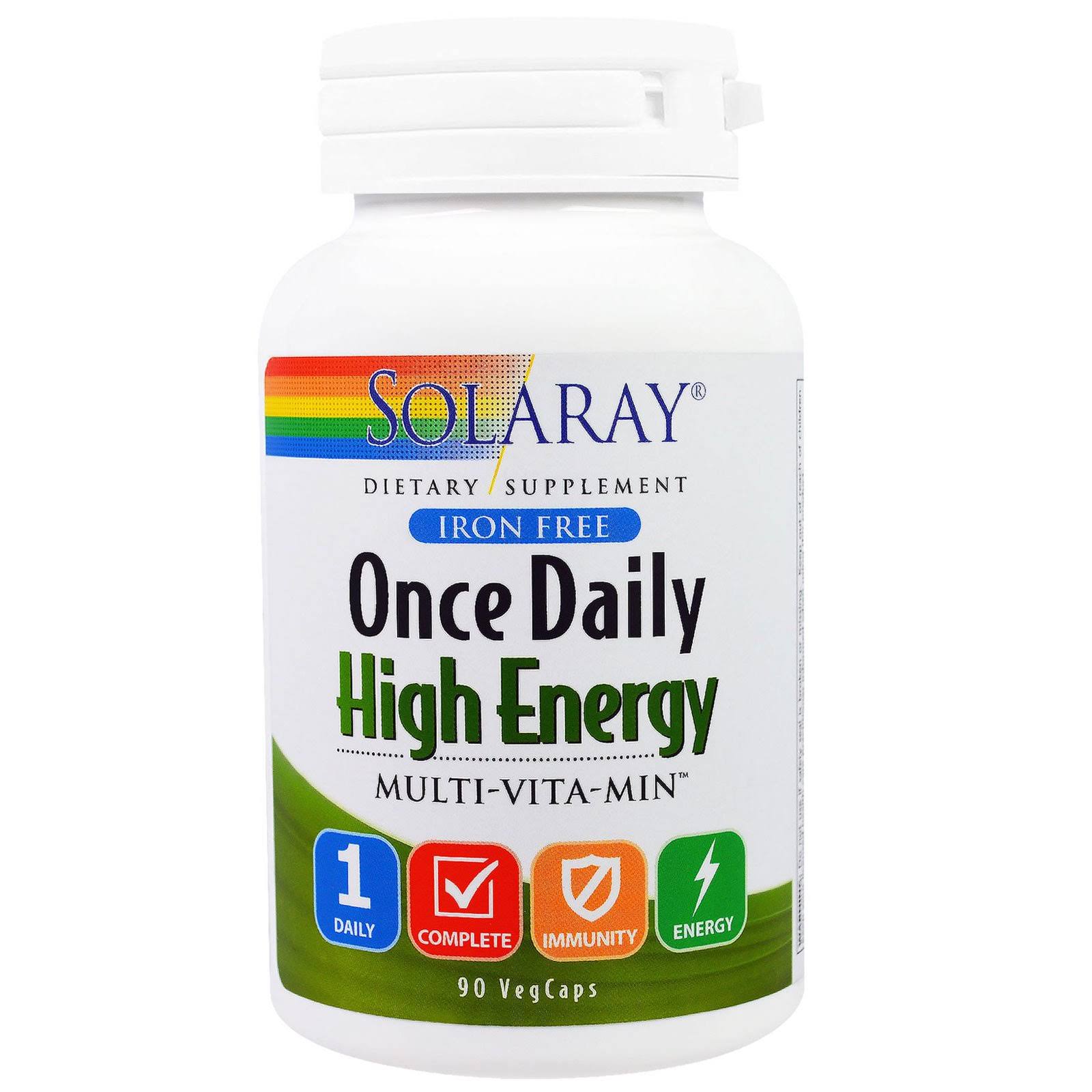 Solaray Once Daily High Energy Iron-free Supplement - 90 Count