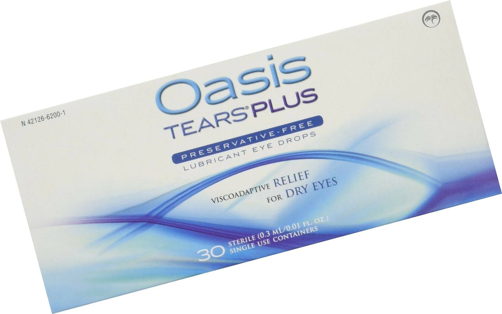 Oasis Tears Plus Lubricant Eye Drops Preservative-Free 30 Containers, 0.3 Ml/0.01 fl oz