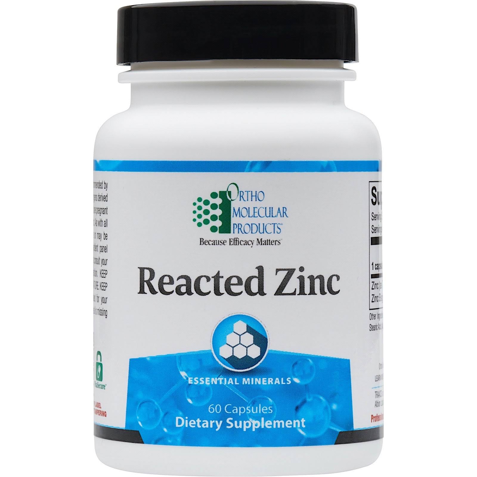 Ortho Molecular Products Reacted Zinc Essential Minerals - 60ct
