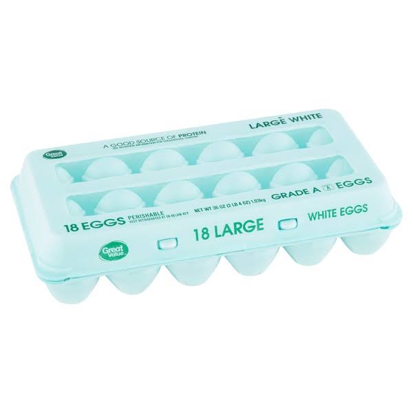 Great Value Grade A Eggs - 18ct, Large