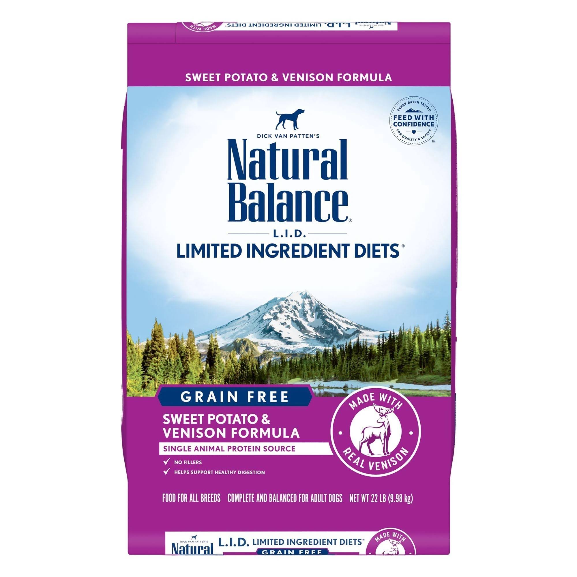 Natural Balance L.I.D. Limited Ingredient Diets Sweet Potato & Venison Formula Dry Dog Food, 22 lbs.