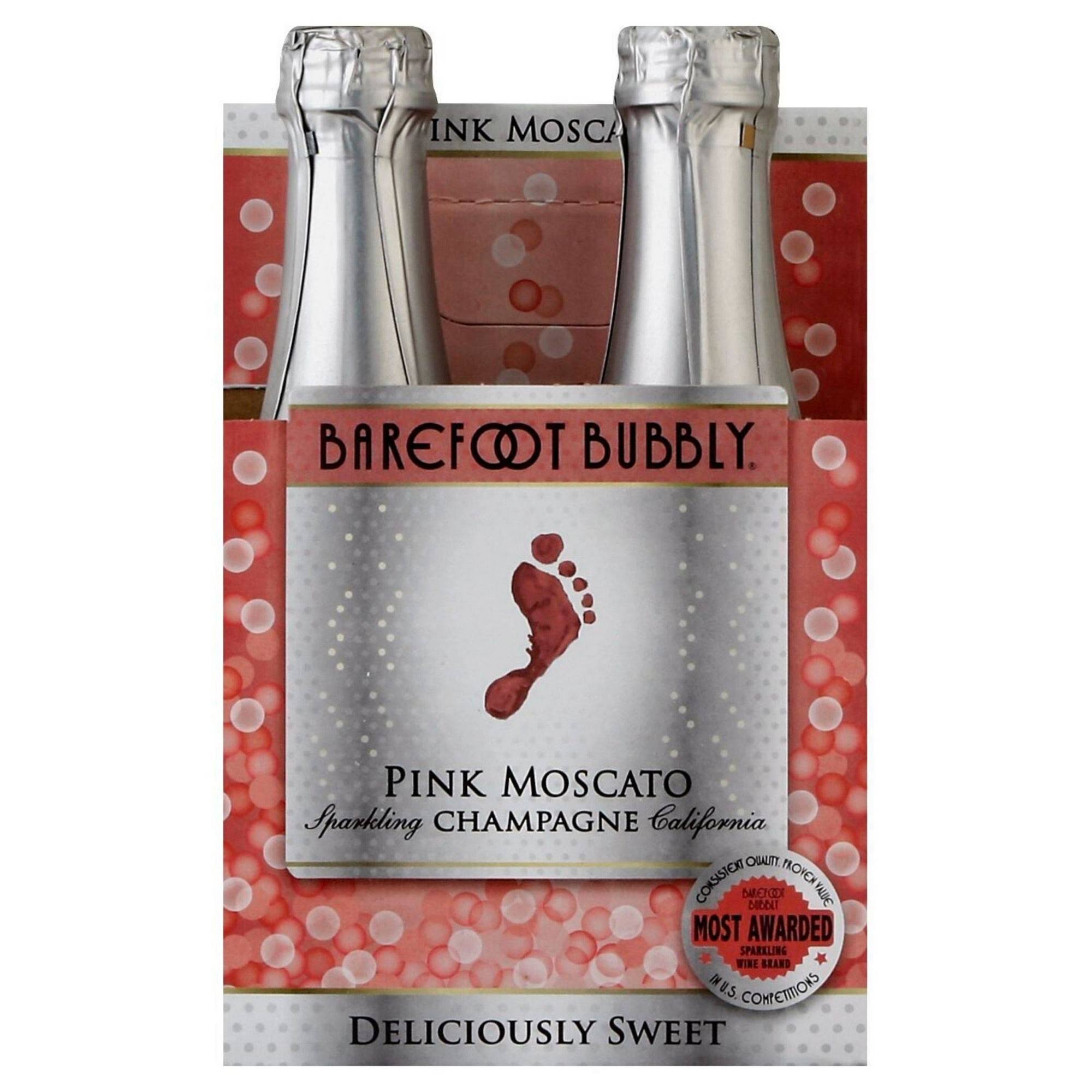 Barefoot Bubbly Pink Moscato - 187ml, 4 Pack
