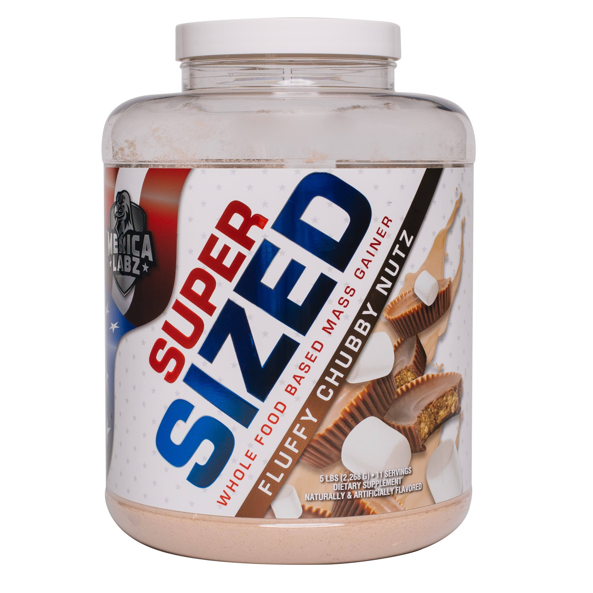 Merica Labz Super Sized | Whole Food Mass Gainer 5lb / Fluffy Chubby Nutz